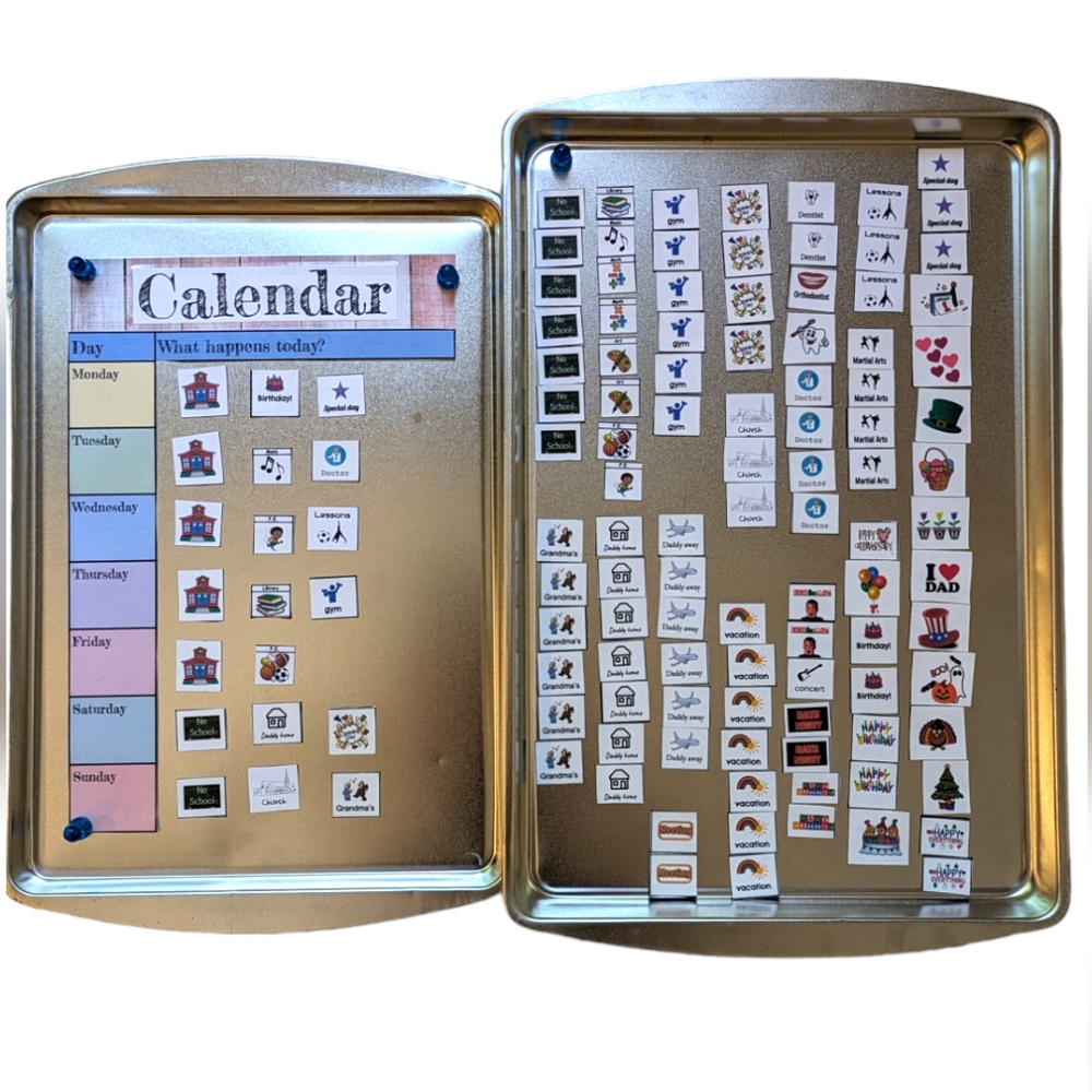 Magnetic Chart Calendar, Weekly Kids Wall System, chores, 118 magnets homemade